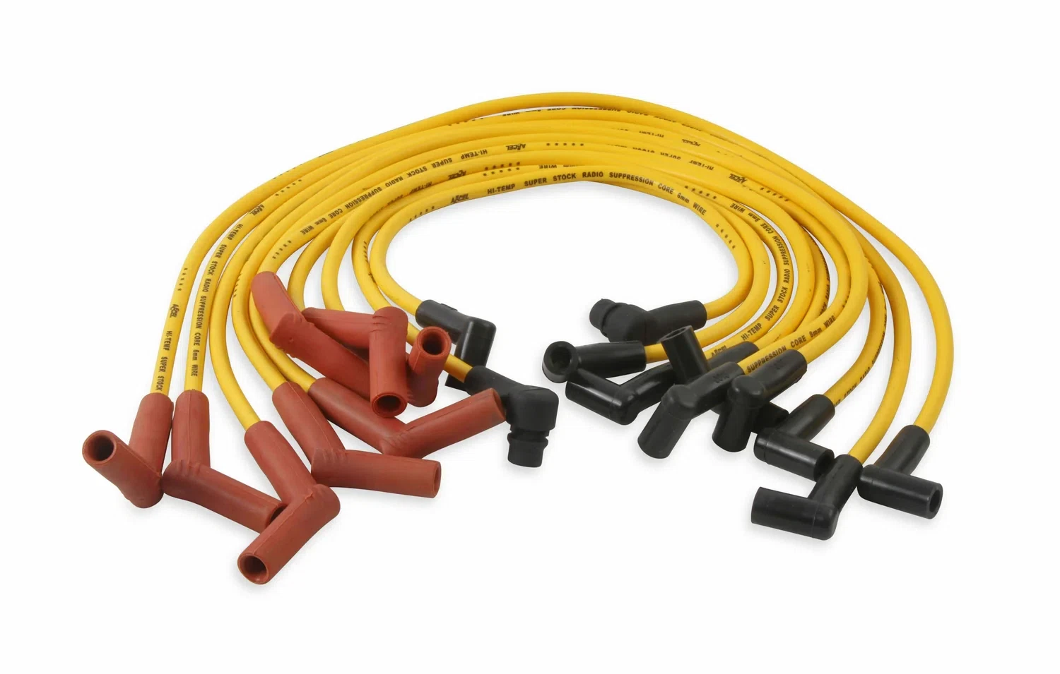 Spark Plug Wire-8mm-Custom w_ Graphite Core-Yellow w_ HEI Stock Style Boots-4056